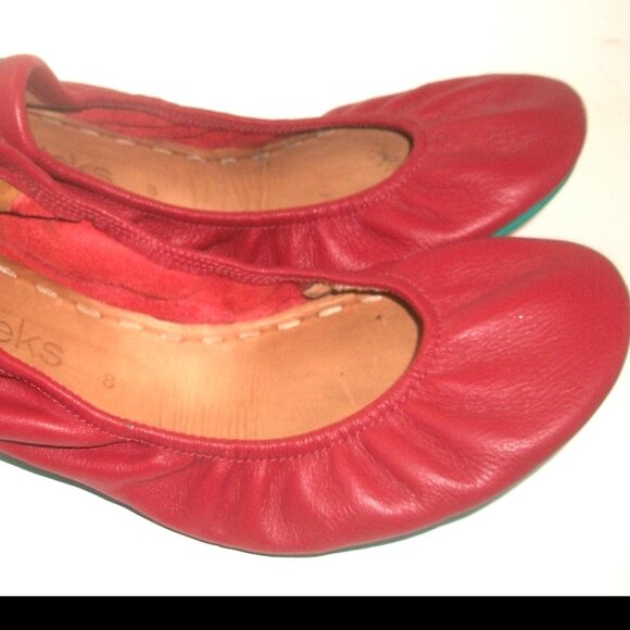 Tieks by Gavrieli Cardinal Red Nappa Leather Folding Comfort Ballet Flats - Picture 3 of 10
